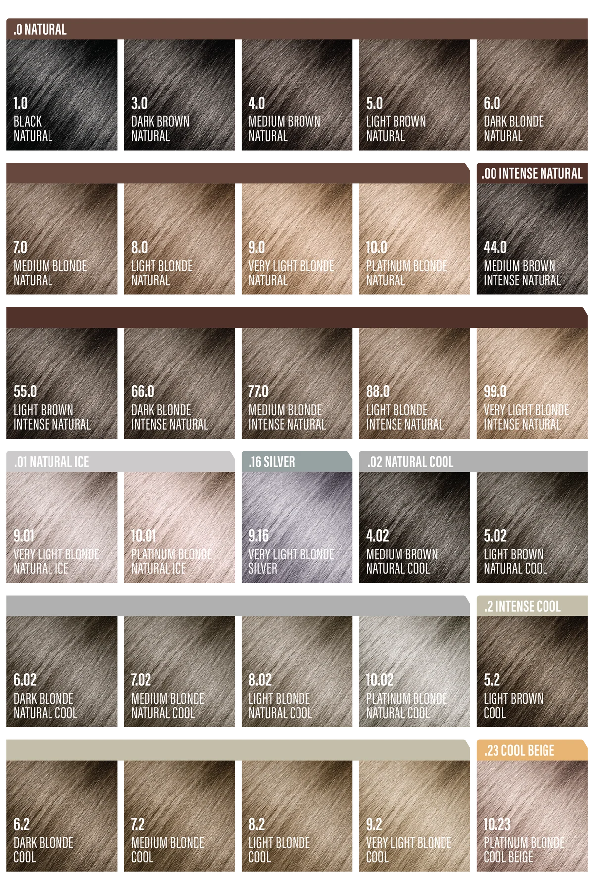 Andreia Professional Permanent Colour Shade Chart 1