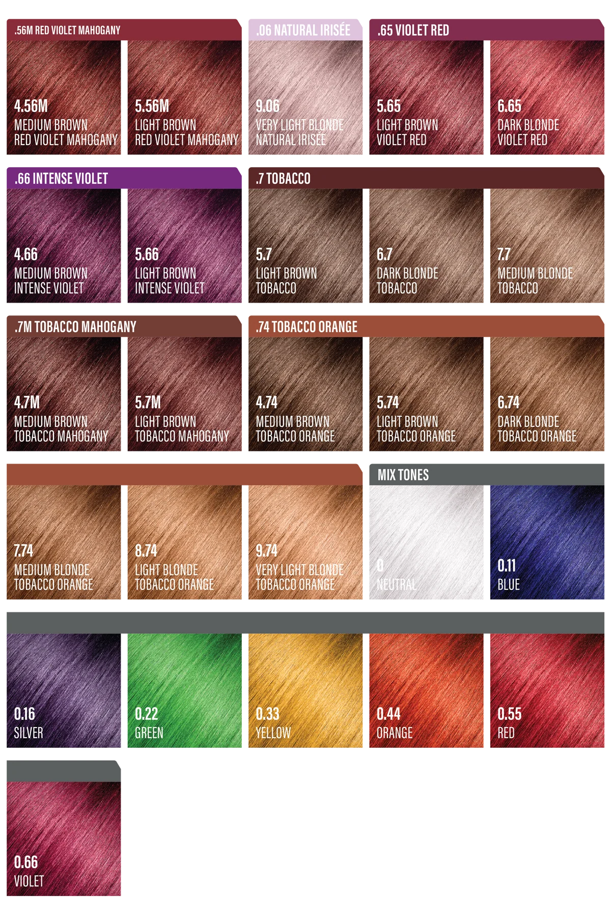 Andreia Professional Permanent Colour Shade Chart 3